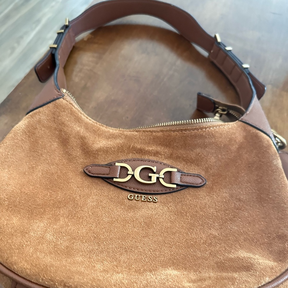 Guess brown suede purse